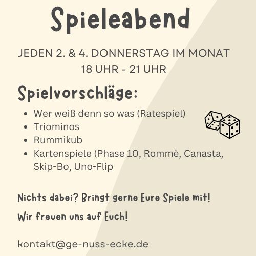 Spieleabend letztes Mal in 2025