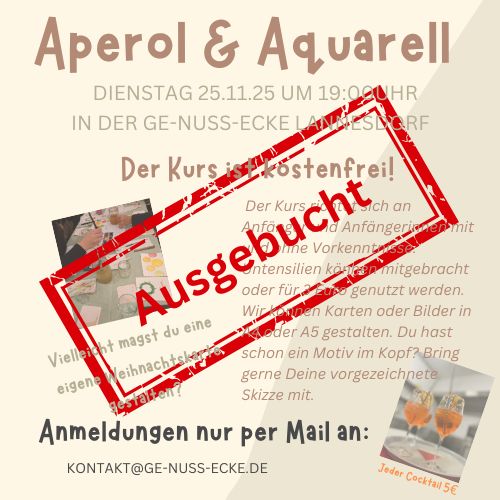 Ausgebucht!!! Aperol und Aquarell