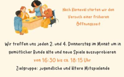 Wir suchen Mitspielende für den Spielenachmittag