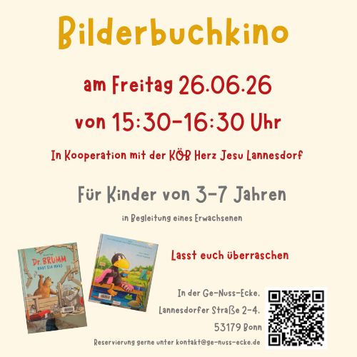 Bilderbuchkino mit Rabe Socke und Dr. Brumm am Freitag 26.6.26