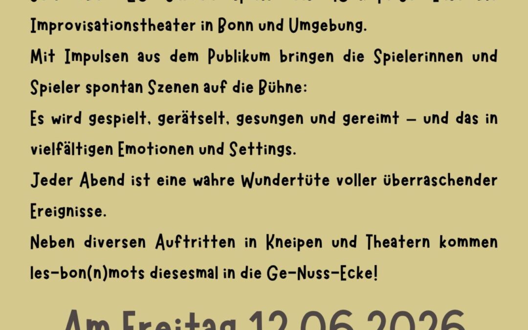 Les Bon(n)mots in der Ge-Nuss-Ecke