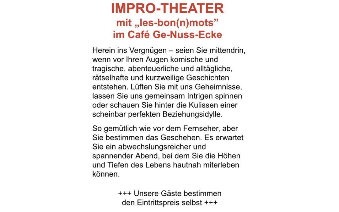 Les Bon(n)mots sind am Fr. 12.6.26 in der Ge-Nuss-Ecke