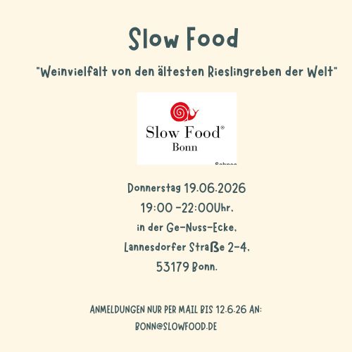 Slow Food Weinvielfalt von den ältesten Rieslingreben der Welt