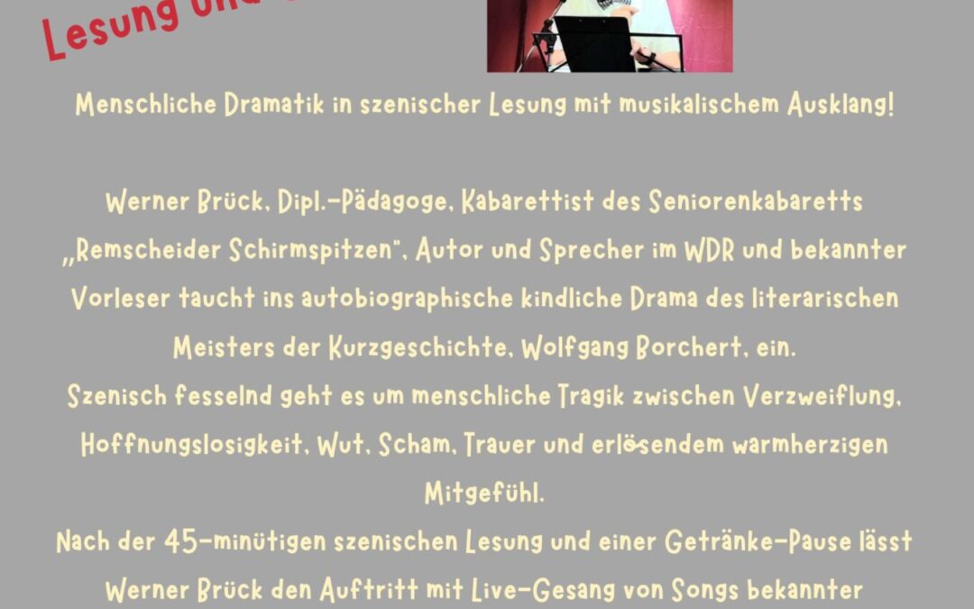 Matinee mit Werner Brück- Lesung und Gesang